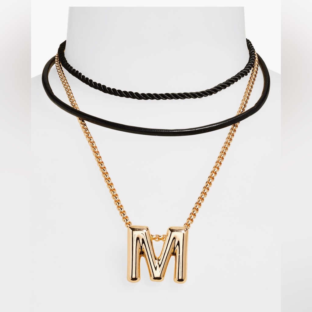 Open Edit Interchangeable Initial Pendant Necklaces - Letter M 40$